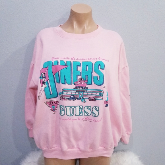 Guess Sweaters - Vintage 1987 Guess Diner theme sweat shirt sweate